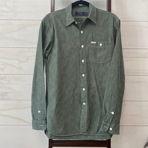 Polo Ralph Lauren long sleeve green denim shirt.